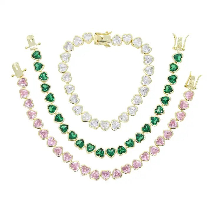 Multicolored tennis bracelet