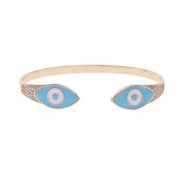 Evil eye enamel bracelet