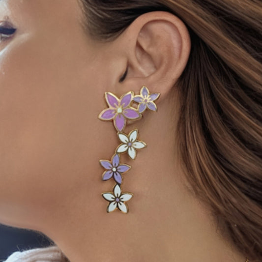 Spring Enamel Flower Earrings