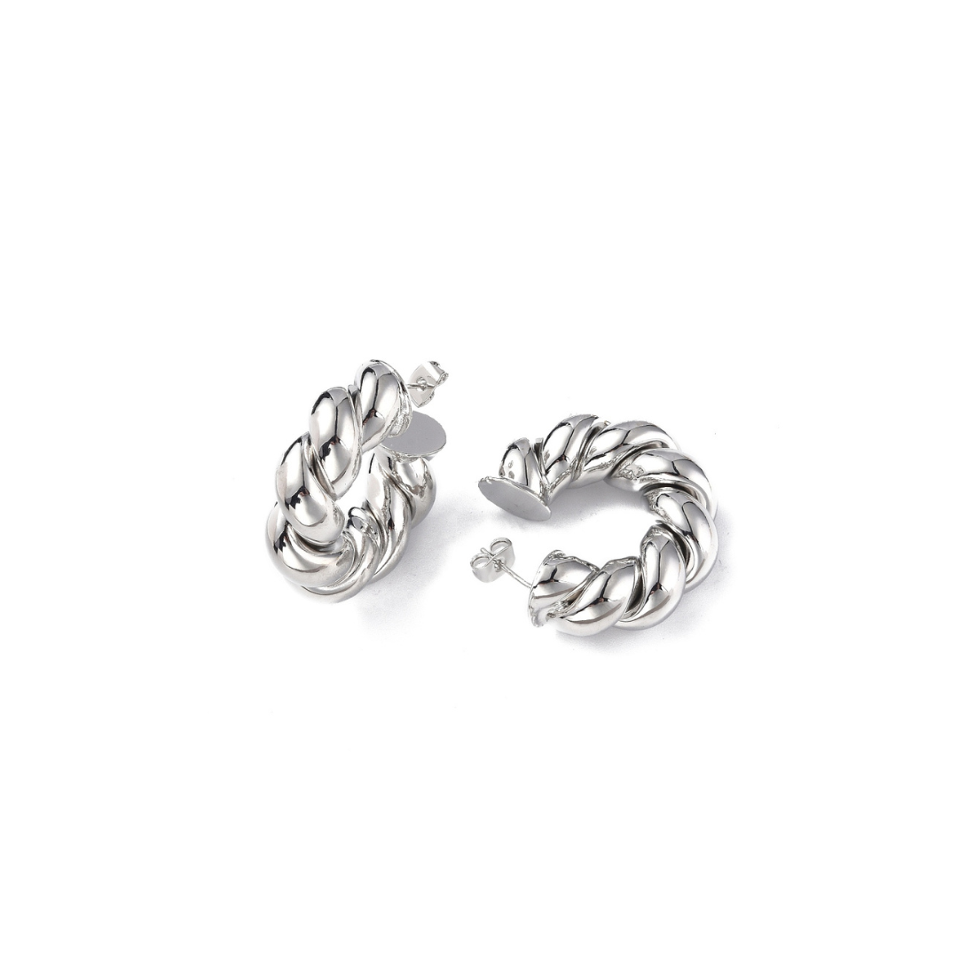 Hammered twisted Hoops earrings