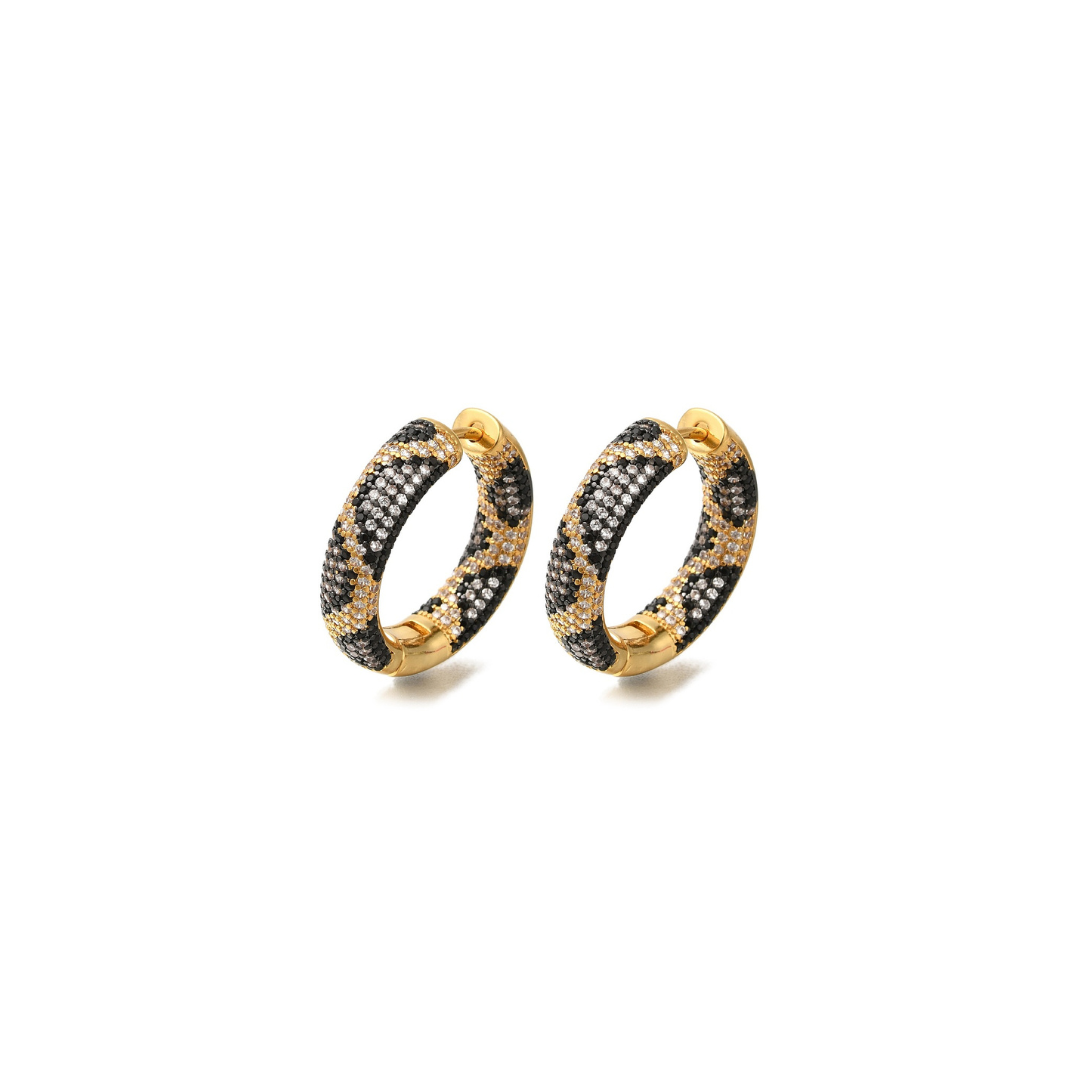 Zircona Tiger Brown Hoops earrings