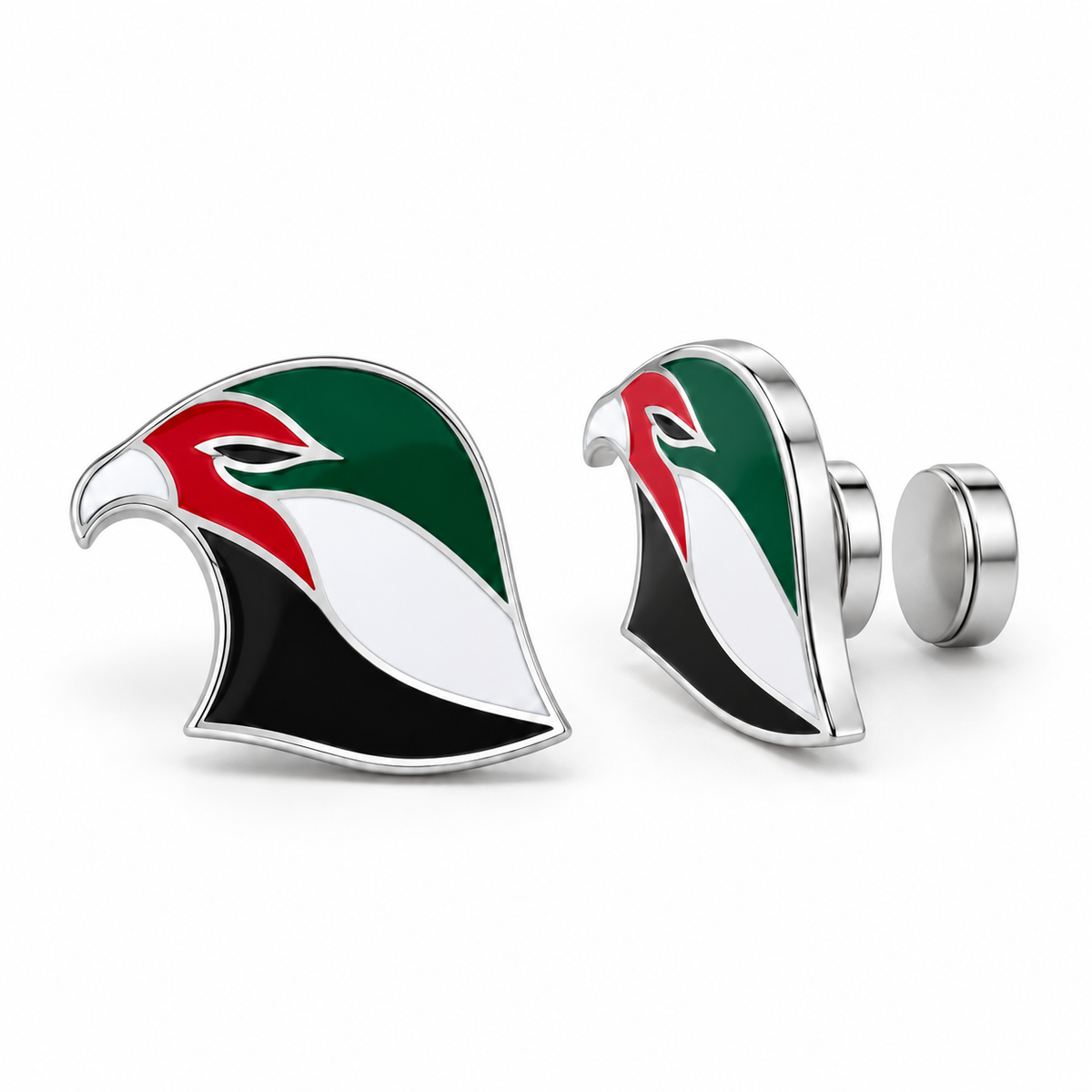UAE falcon magnetic abaya pin with enamel and discreet magnetic backing