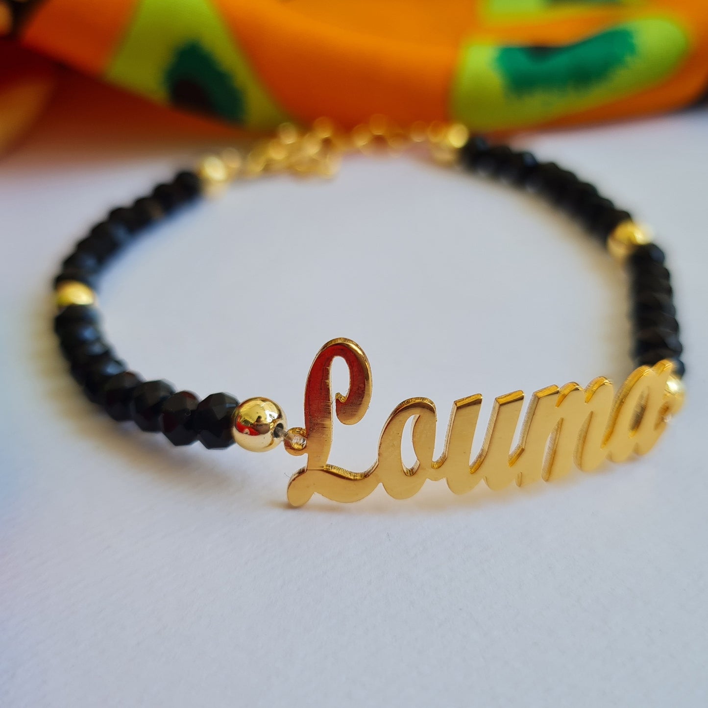 Name, Drawing Crystal Beads Bracelet