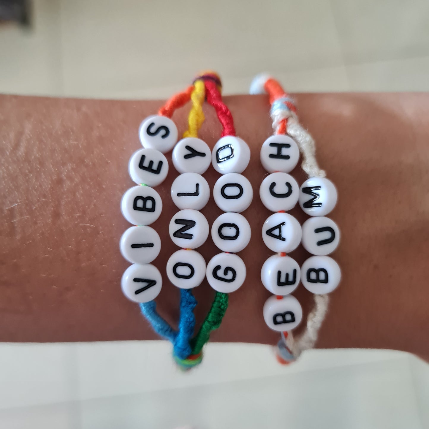 Letter Boho bracelet "Beach Bum"