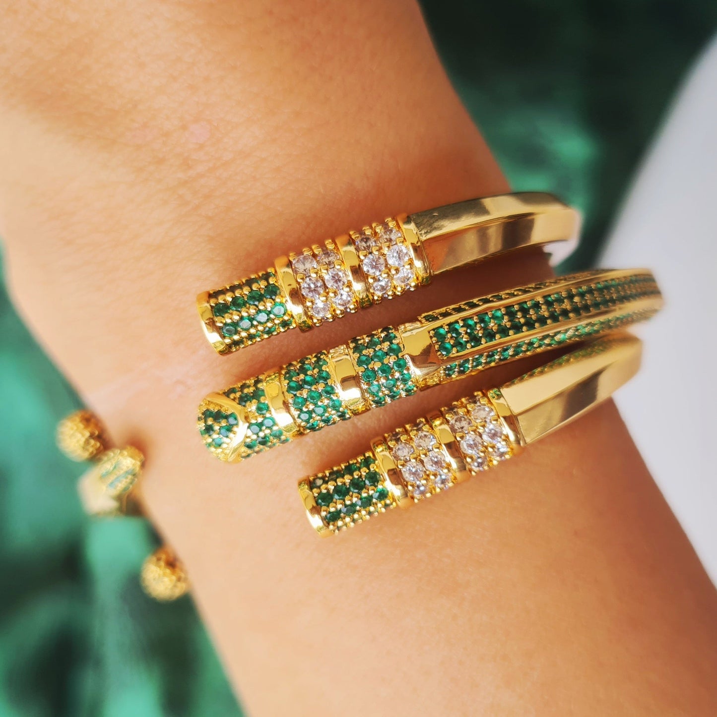 Green Pencil Cuff bracelet