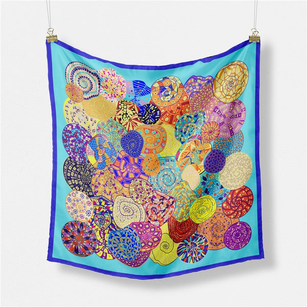 French style Small Square Scarf - Sky Blue