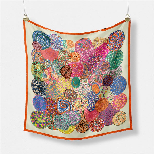 French style Small Square Scarf - Beige