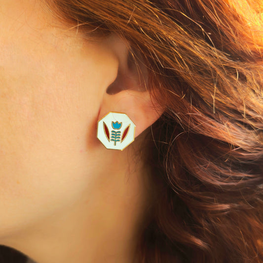 Enamel Coffee Cup Earrings حلق فنجان قهوة عربي