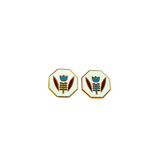 Enamel Coffe cup Gold plated earrings  حلق فنجان قهوة عربي مطلي ذهب