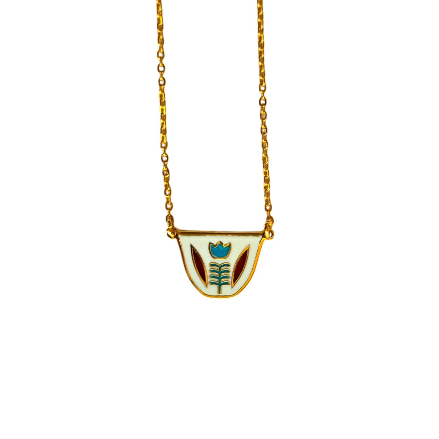 Traditional Emirati gold-plated enamel coffee cup earrings – حلق مطلي ذهب على شكل فنجان قهوة من دبي