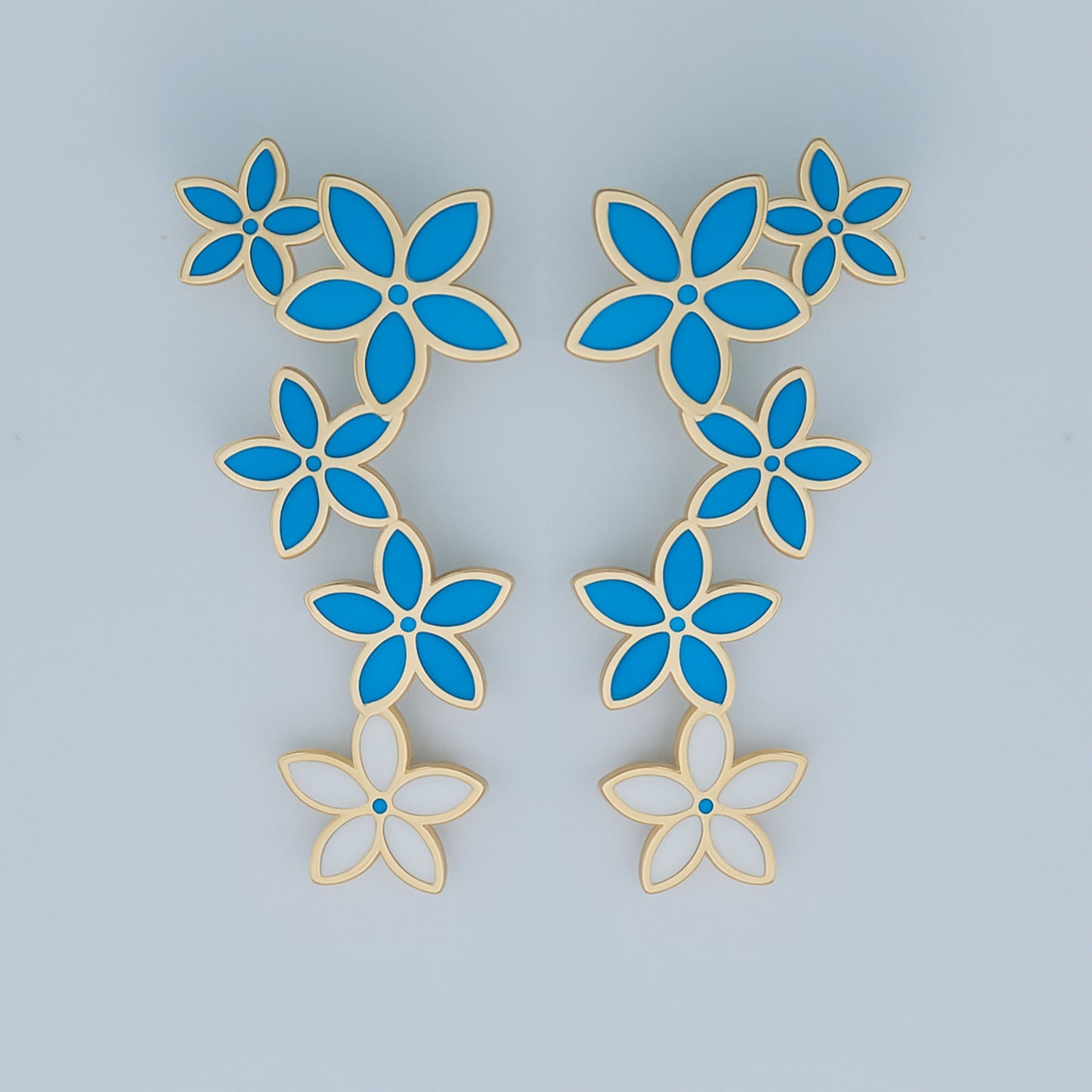 Spring Enamel Flower Earrings