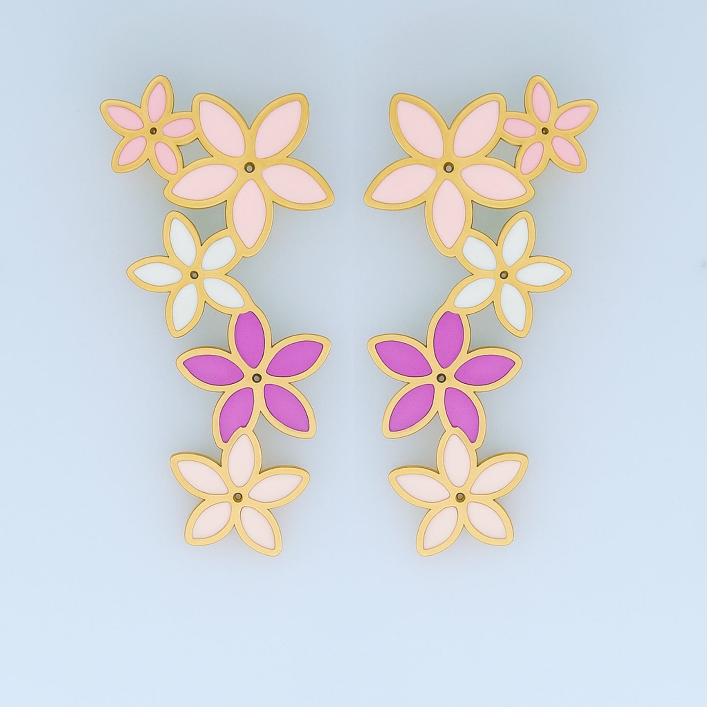 Spring Enamel Flower Earrings