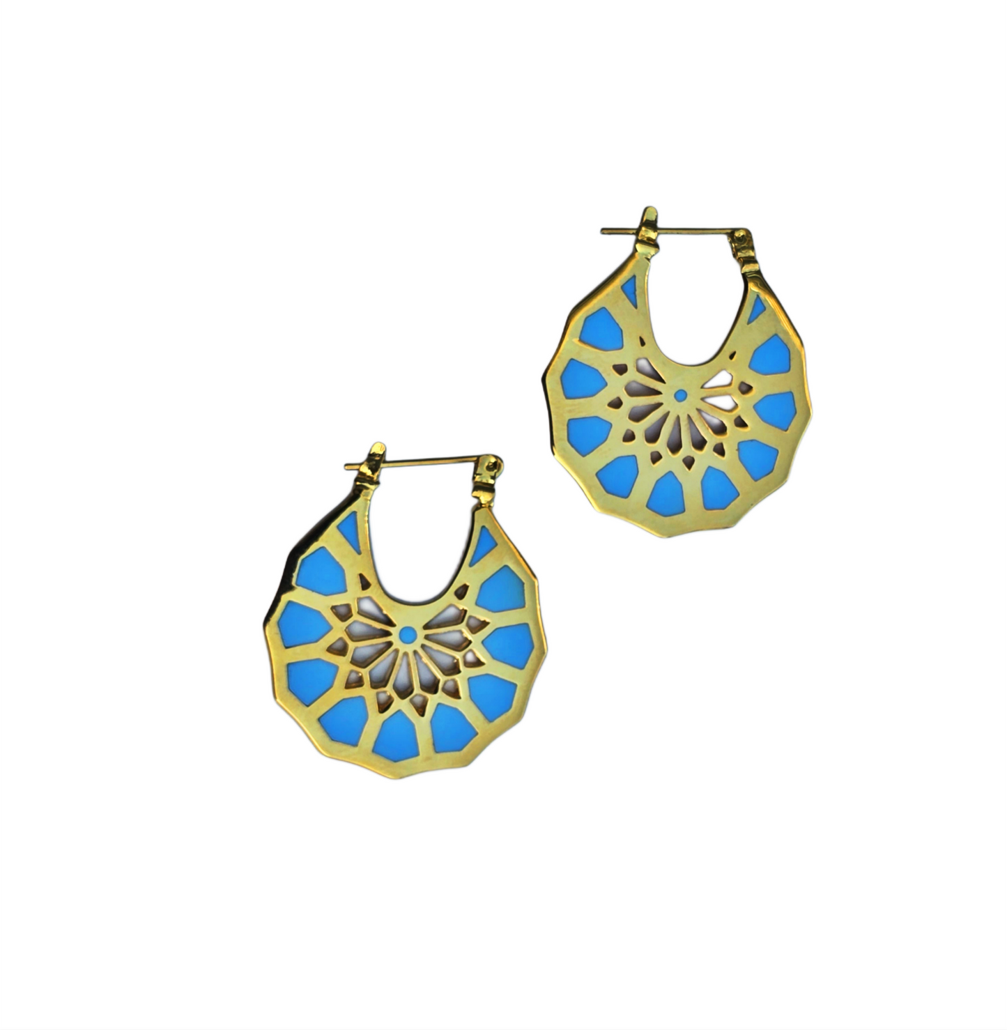 Mandala Enamel Flower Earrings