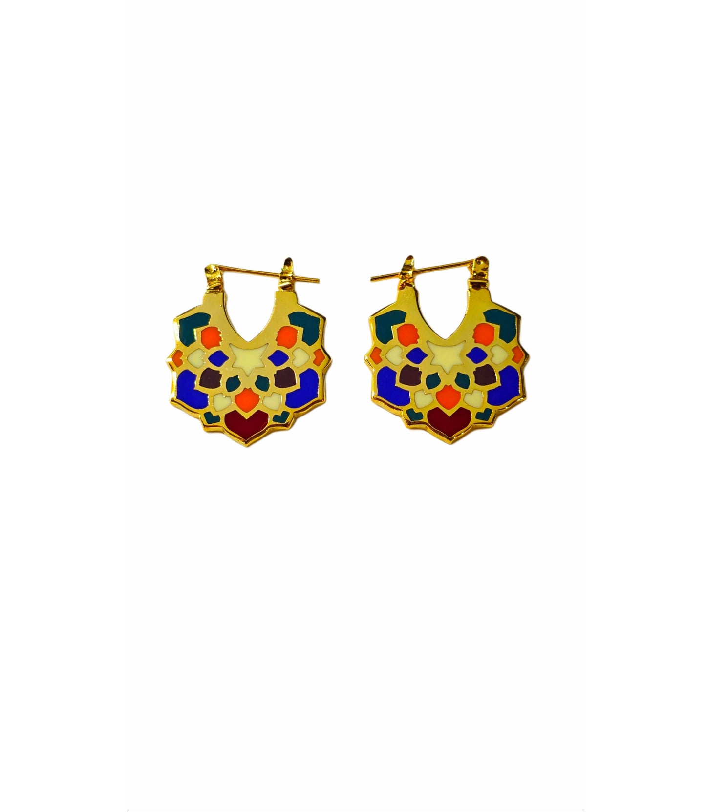 Mandala Heart Flower Earrings