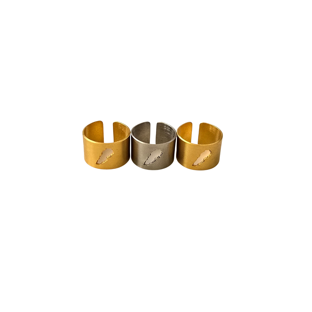 Lebanon Map Adjustable Ring – gold-plated Lebanese heritage jewelry