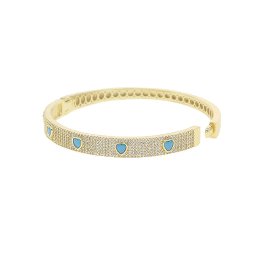 Additional view of MiniLux White Turquoise Heart Bangle