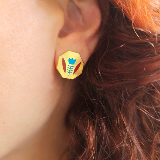 coffee cup earrings 18k gold  قلادة فنجان قهوة عربية من ذهب 18 قيراط