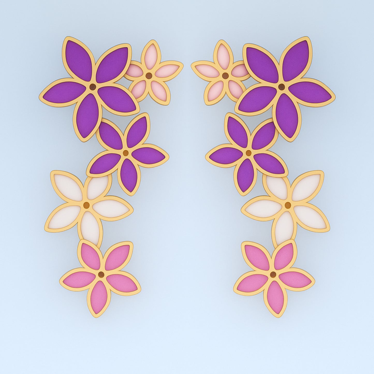 Spring Enamel Flower Earrings