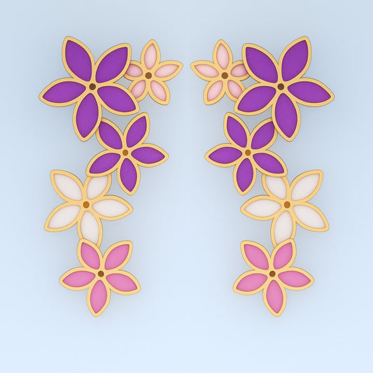 Spring Enamel Flower Earrings