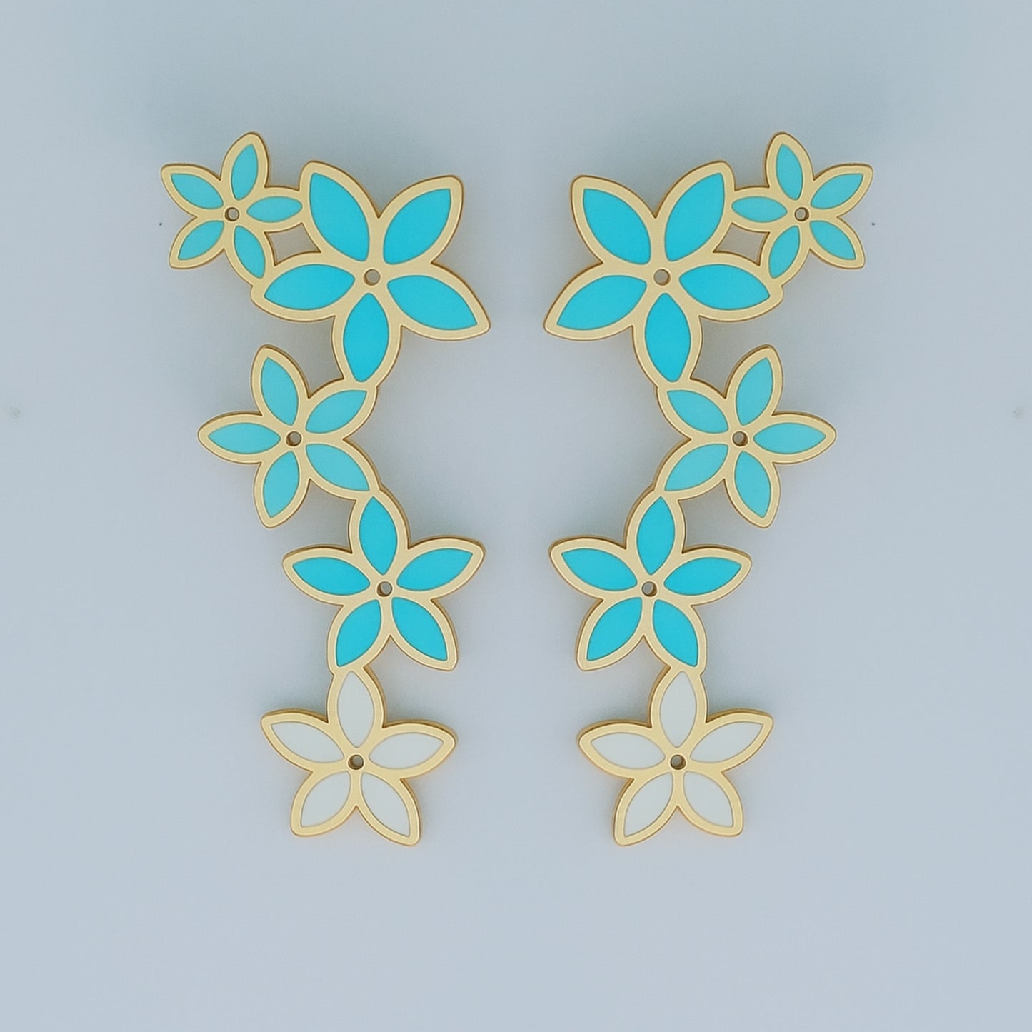 Spring Enamel Flower Earrings