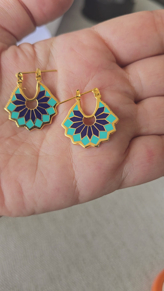 Arabesque Mandala Turquoise Earrings