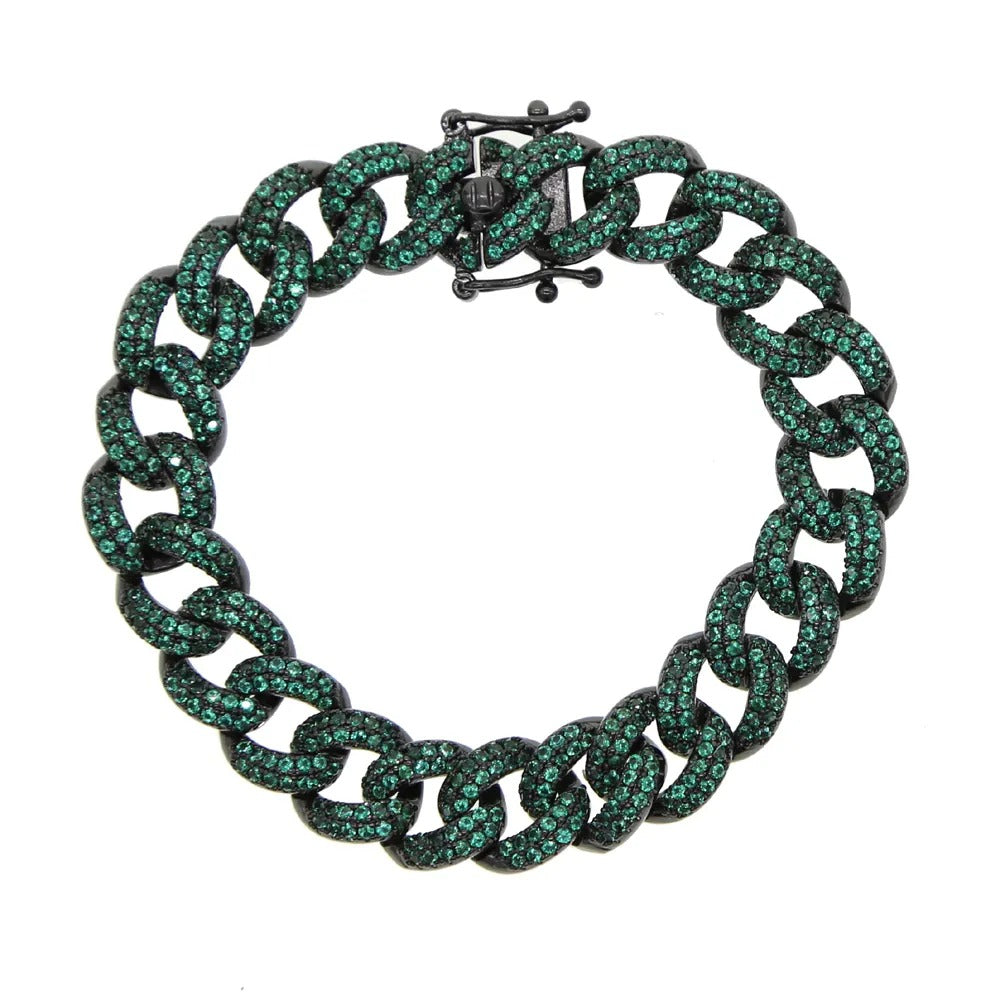 Zirconia curb chain bracelet