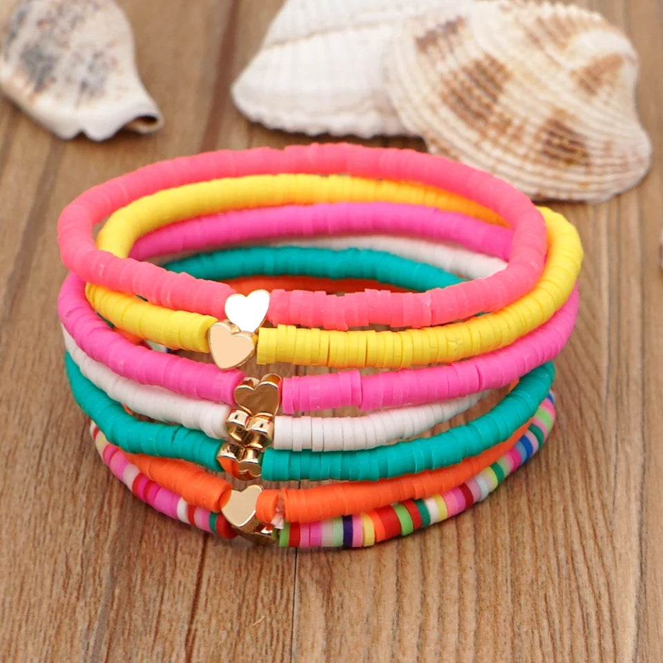 Surfer beads "Golden Heart"