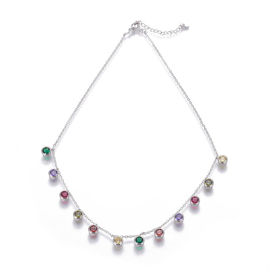 Silver Zirconia Necklace by Miniz Jewelry | قلادة مجوهرات من مينيـز