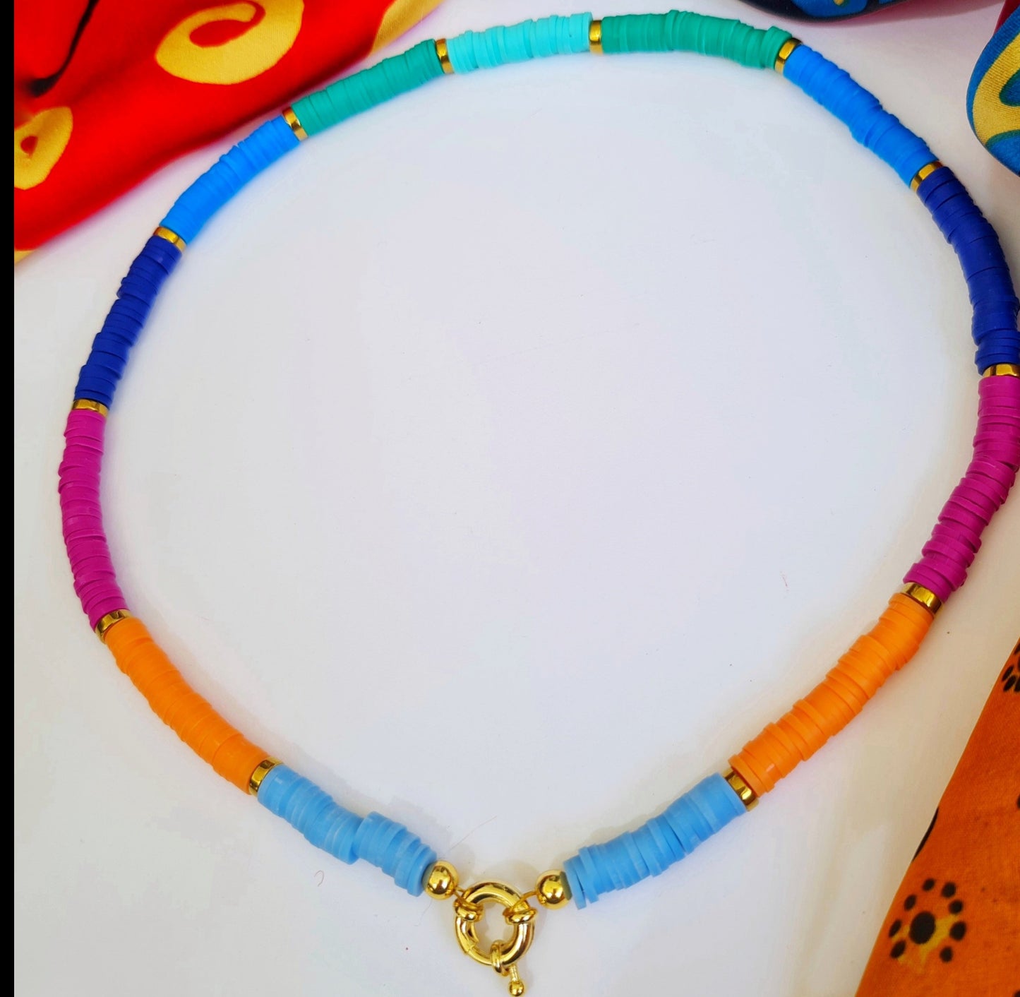 Surfer bead Rainbow necklace