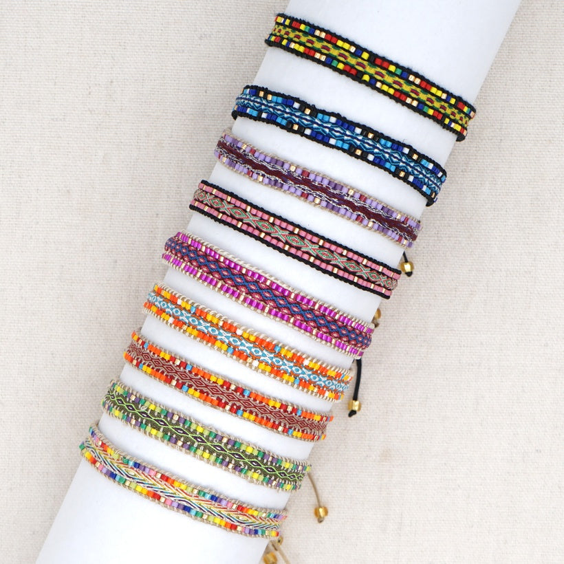 Bohemian Rainbow Beaded Bracelet