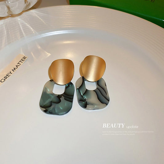 Brick drop earrings