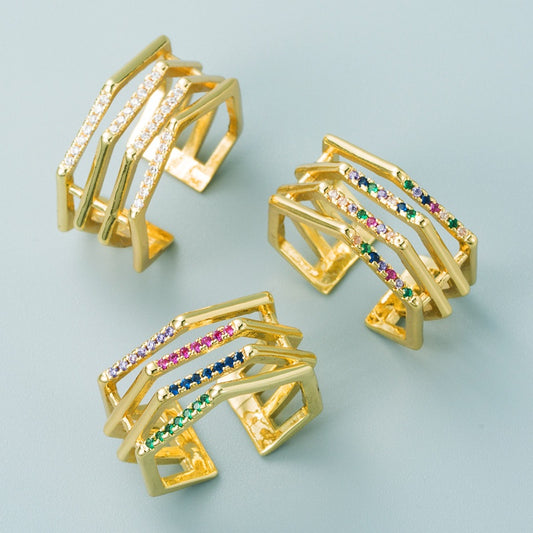 Geometric Zirconia Ring