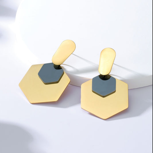 Hexagon earrings