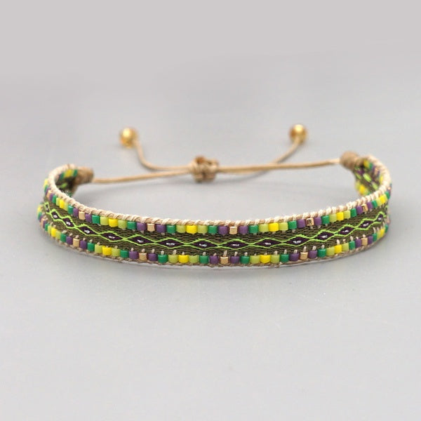 Bohemian Rainbow Beaded Bracelet